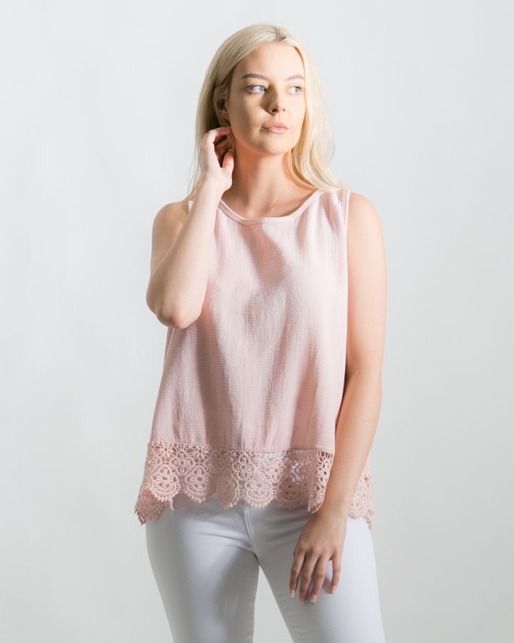 Mila Crochet Vest | Pink