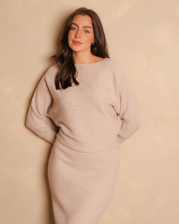 Siena Two Piece Knit Set | Beige
