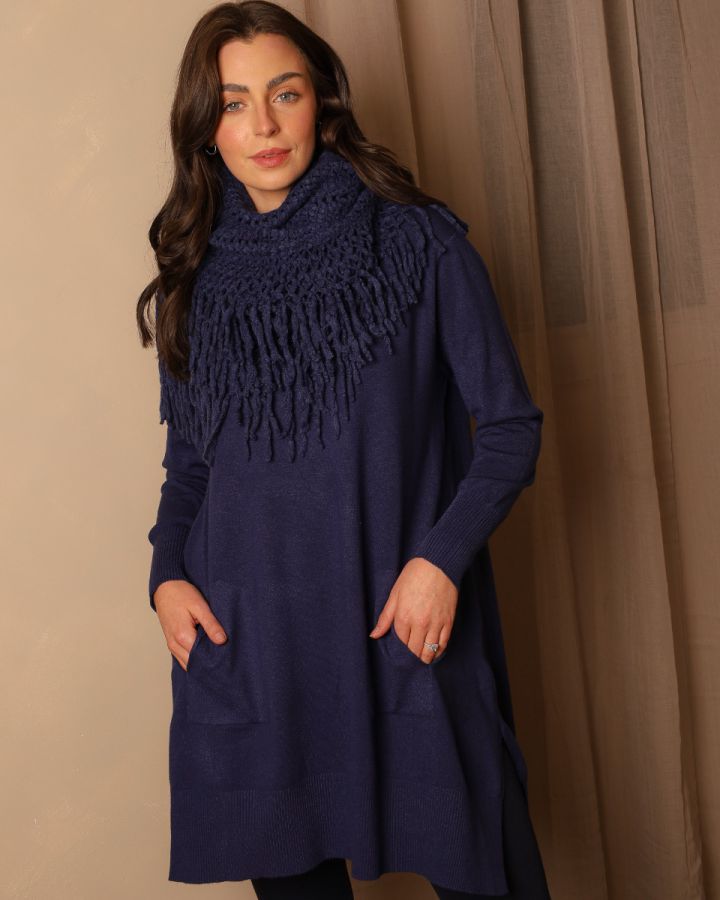 Aspen Knit and Snood | Navy