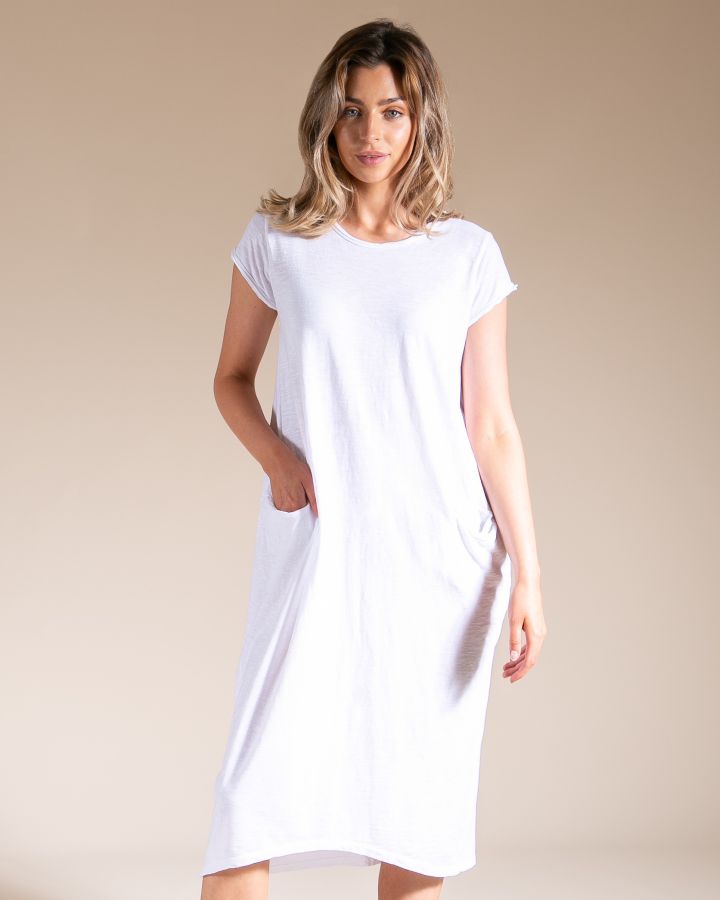 Brodie T-Shirt Dress | White