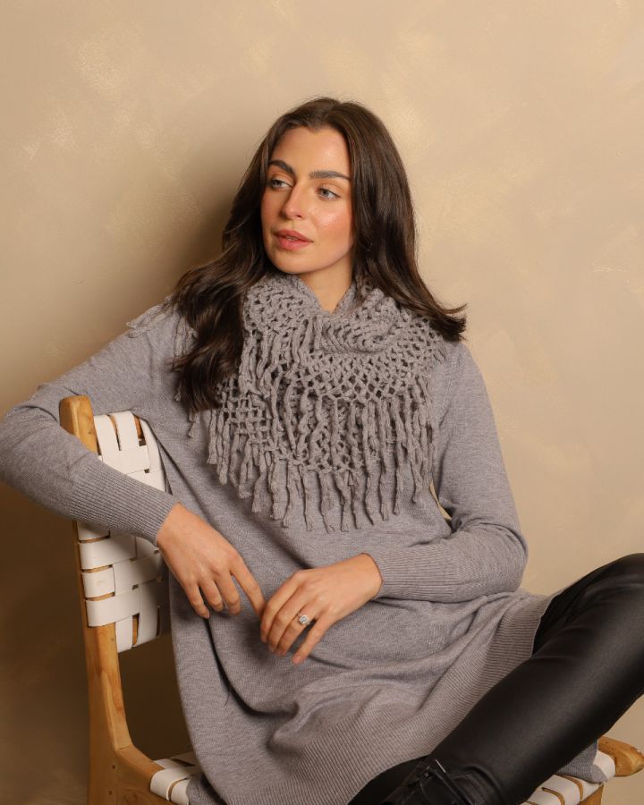 Aspen Knit and Snood | Mid Grey