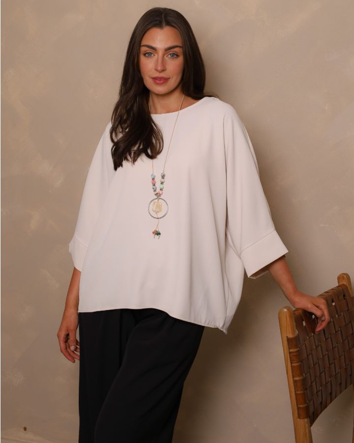 Calista Soft Drape Blouse | Cream