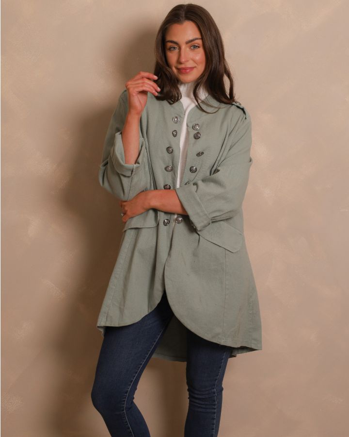 Mila Military-Style Jacket | Sage