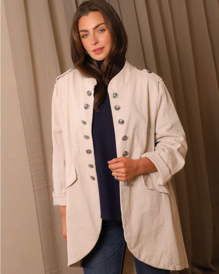 Mila Military-Style Jacket | Cream
