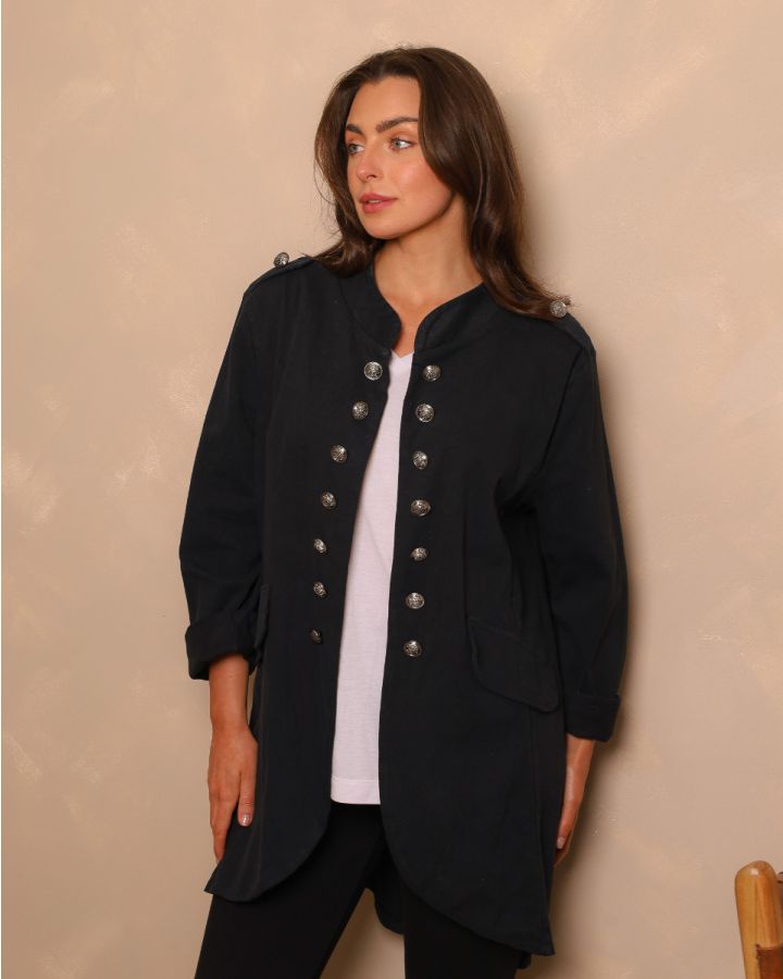 Mila Military-Style Jacket | Black