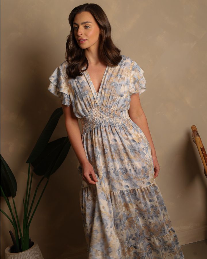 Harper Maxi Dress | Soft Blue Floral