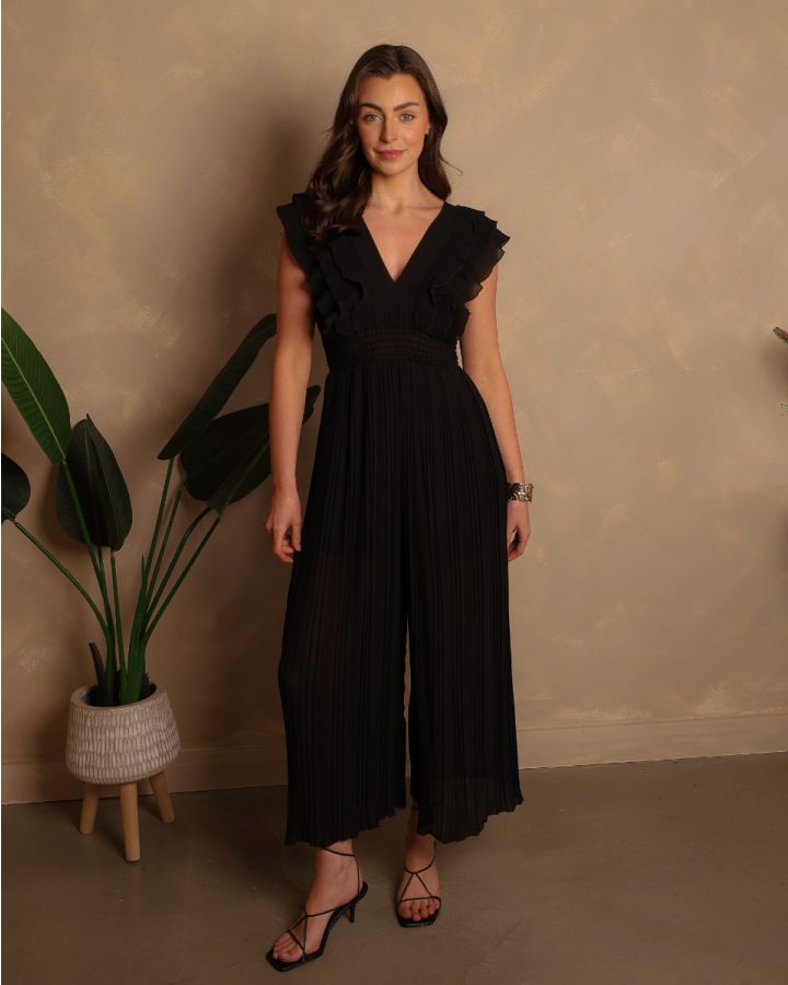 Valentina Pleated Jumpsuit | Black