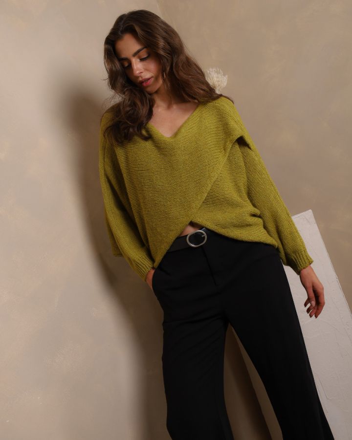 Harriet Relaxed Knit Jumper – Lime