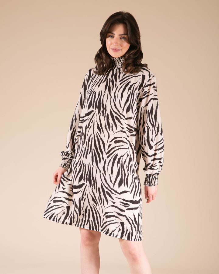 Eudora Zebra Dress | Black/Cream