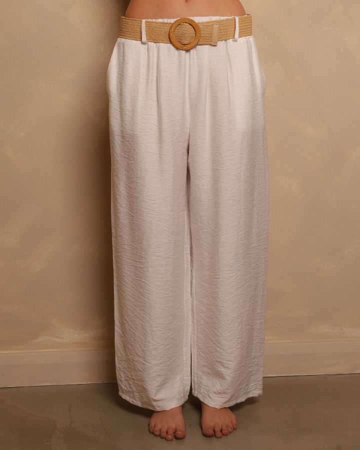 Bianca Wide Leg Trouser | White