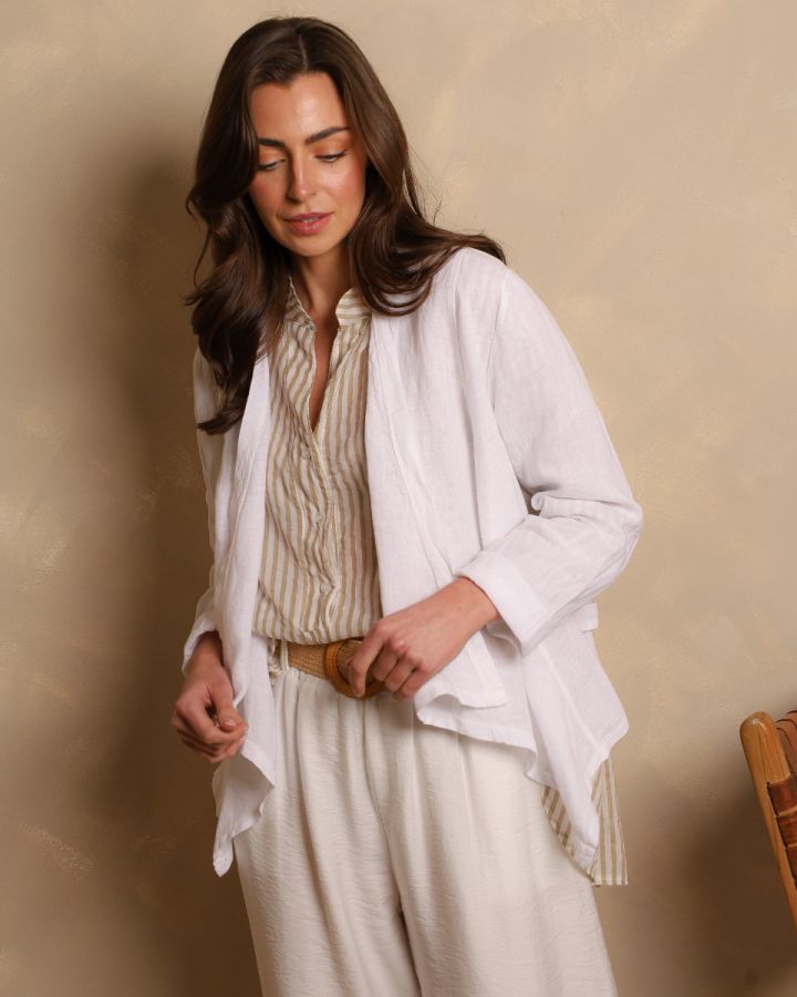 Sorrento Linen Layer Jacket | White 