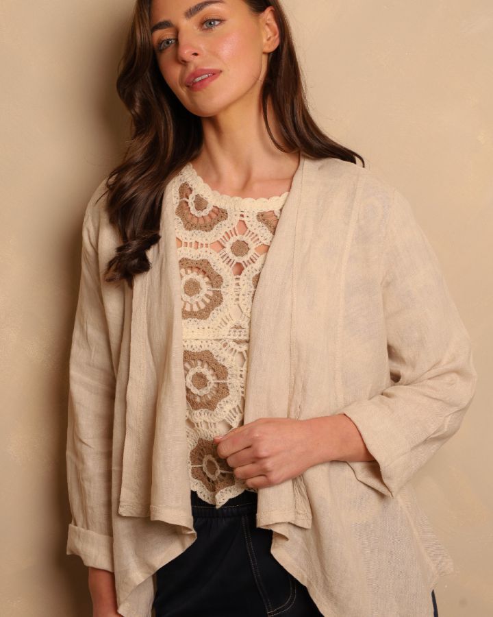 Sorrento Linen Layer Jacket | Beige