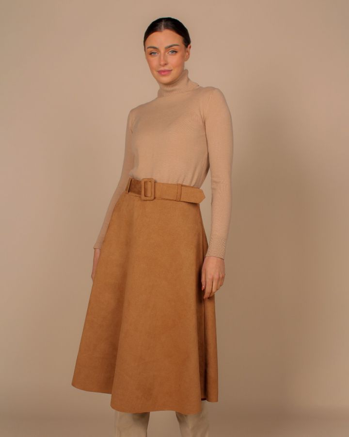 Scarlett A-Line Skirt | Camel