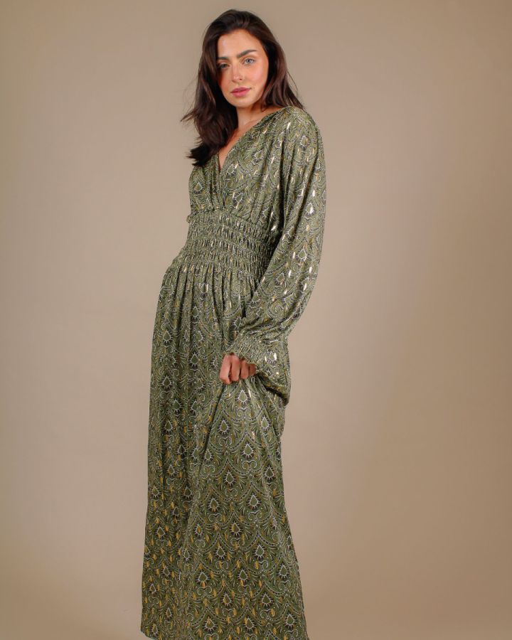 Thea Foil Maxi | Khaki