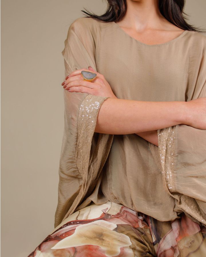 Tori Sequin Top | Taupe